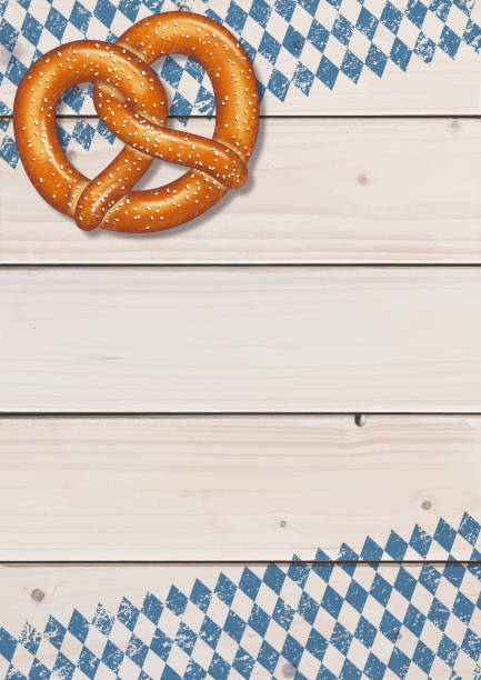 Beer Fest background [Pretzel on the Wooden boards] This illustration is a background of the text for "Beer Fest". oktoberfest pretzel stock illustrations