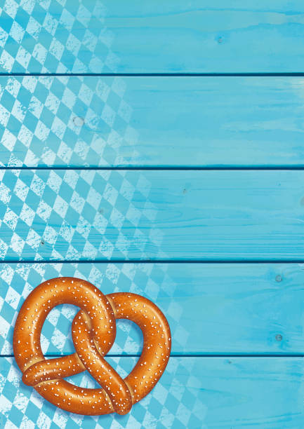Beer Fest background [Pretzel on the Wooden boards] This illustration is a background of the text for "Beer Fest". oktoberfest pretzel stock illustrations