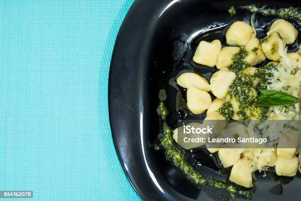 Homemade Gnocchi Stock Photo - Download Image Now - Above, Autumn, Basil