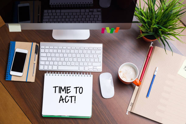 istock Business Workplace with TIME TO ACT Concept 864164162