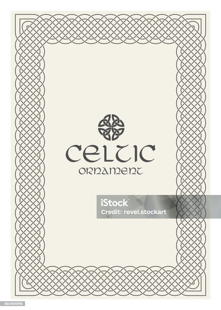 Celtic knot braided frame border ornament. A4 size Celtic knot braided frame border ornament. A4 size. Vector illustration. Border - Frame stock vector