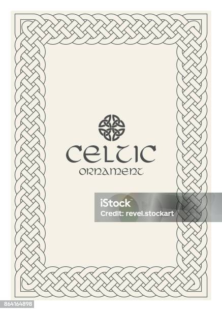 Celtic Knot Braided Frame Border Ornament A4 Size Stock Illustration - Download Image Now - Border - Frame, Celtic Knot, Abstract