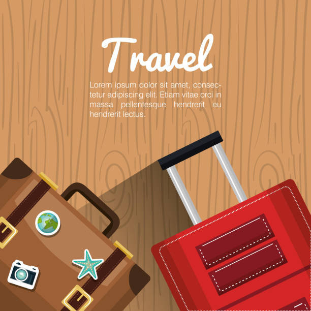 podróż dwie walizki wakacje projekt - photograph travel people traveling luggage stock illustrations