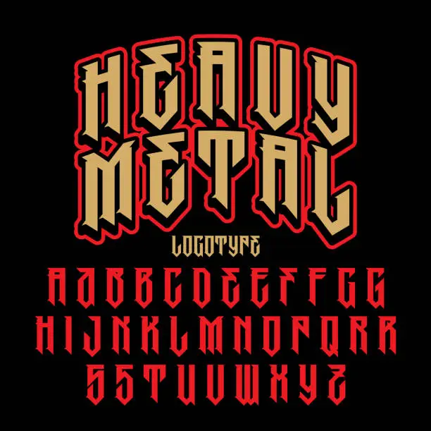 Vector illustration of Brutal font