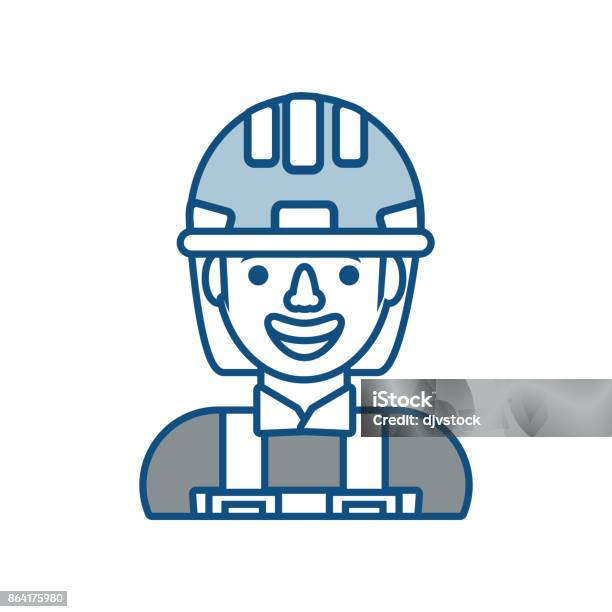 Working Man Vector Illustratio Stock Illustration - Download Image Now - Adult, Adults Only, Architectural Column