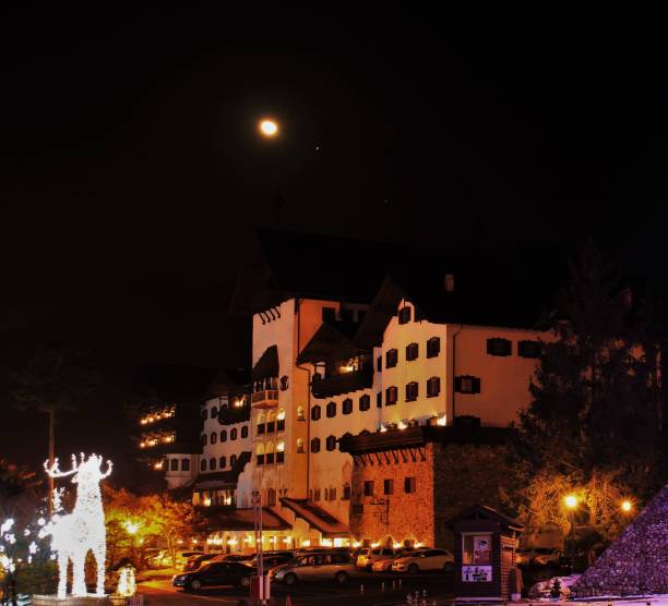 istock Christmas night city landscape 864176858