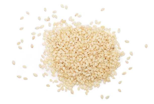 istock Sesame seeds isolated on white background top view 864197678