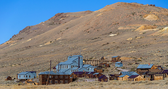 abandoned old wild western gold ghost town in decay, usa