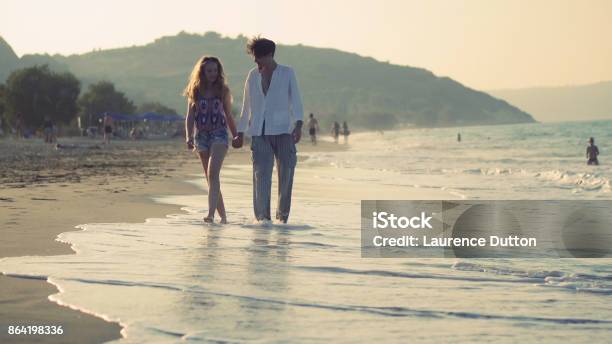 Beach Walking Towards Stock Photo - Download Image Now - Affectionate, Beach, Bonding