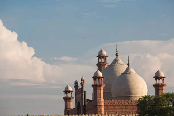 The Emperor's Mosque - Badshahi Masjid in Lahore, Pakistan Dome with Minarets