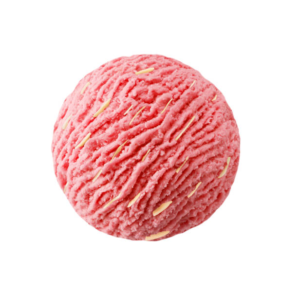 istock Strawberry ice cream scoop with almond slice 864213222