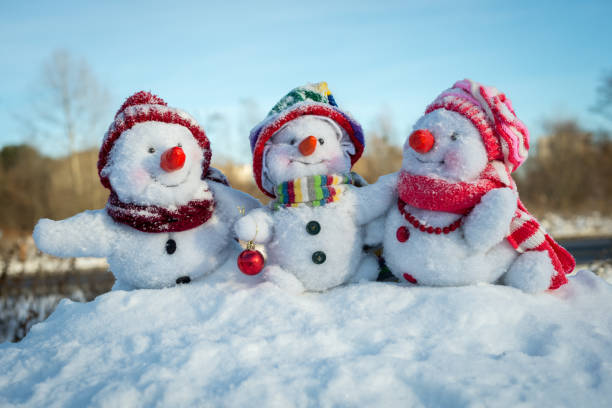 istock Happy snowman family 864223698