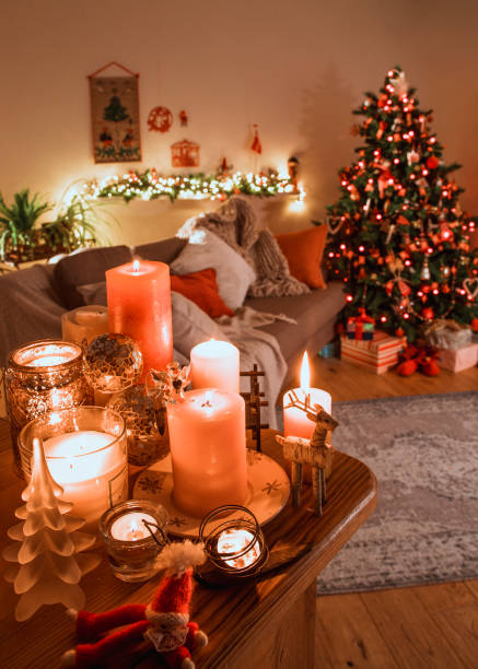 istock Danish Christmas Livingroom with Traditional Decorations 864241604