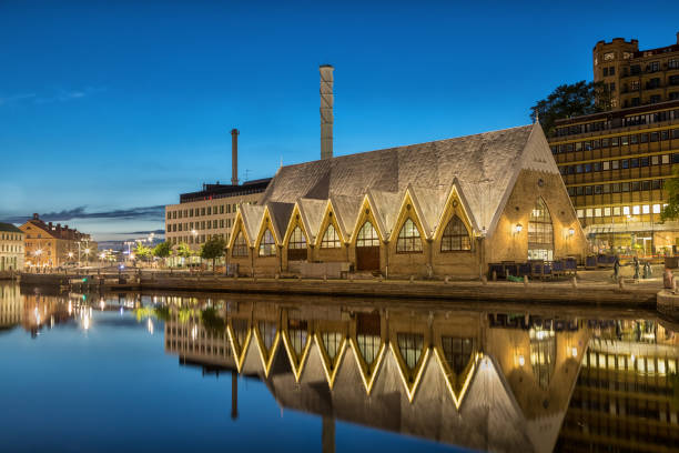Feskekorka (Fish church) is an fish market in Gothenburg, Sweden Feskekorka (Fish church) is an indoor fish market in Gothenburg, Sweden, which got its name from the building's resemblance to a Neo-gothic church västra götaland county stock pictures, royalty-free photos & images
