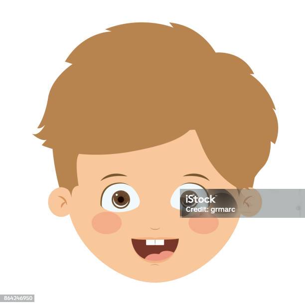 Front Head Boy Isolated Icon Design Stock Illustration - Download Image Now - Arts Culture and Entertainment, Avatar, Beauty