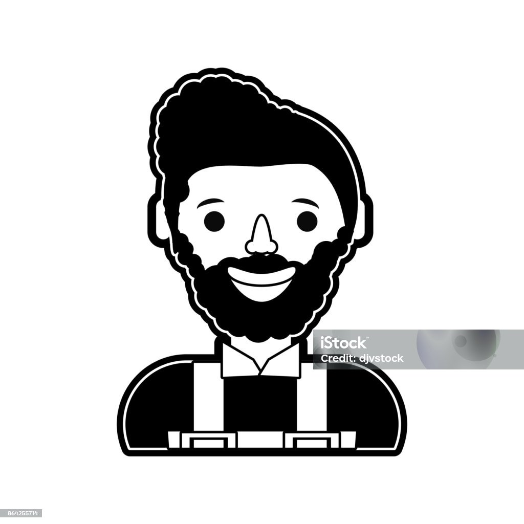 cartoon builder man icon cartoon builder man with safety helmet icon over white background vector illustration Adult stock vector