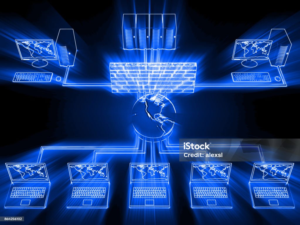 Computer Network Security Firewall Cyber Data Center Stock Photo ...