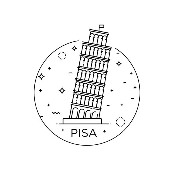 Vector illustration of Pisa Tower icon Vector Illustration on the white background