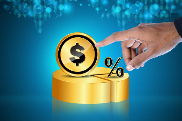 istock Man showing dollar and percentage sign 864259722