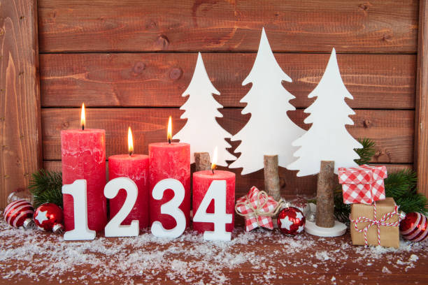 istock Christmas decorations with candles 864260594