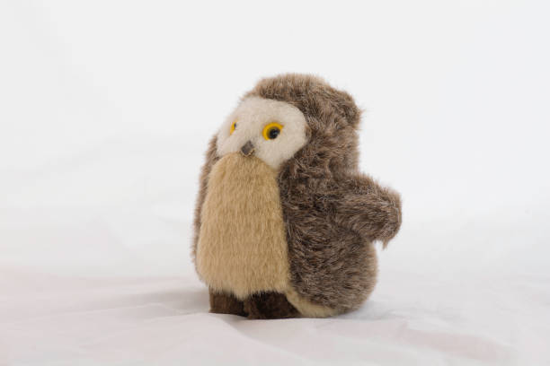 istock Stuffed animal owl toy on a white background 864292006