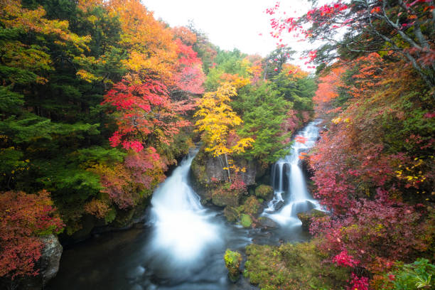 istock Autumn Colors and Ryuzu waterfall 864292302