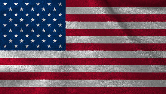 SA flag velvet fabric, United States of America flag in suede effect textile background