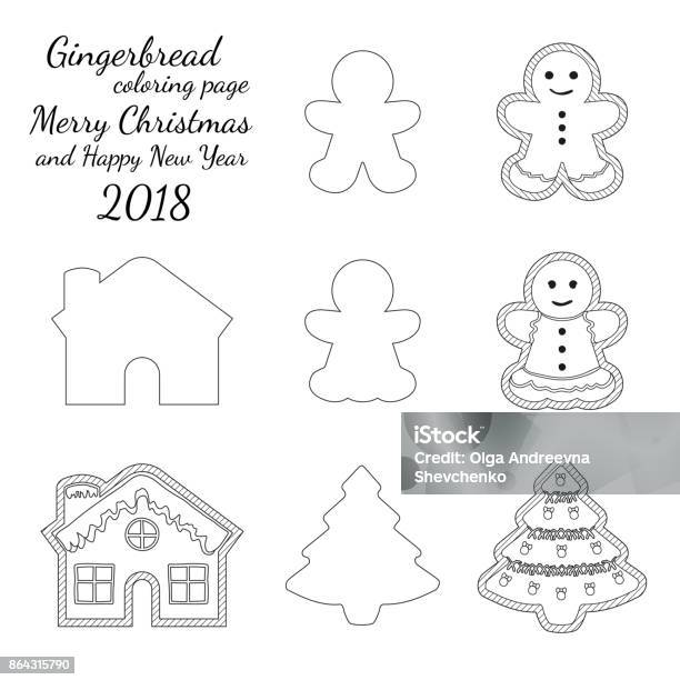 Ginger Bread Cookie Icon Icon Black And White Set Stock Illustration - Download Image Now - Gingerbread House, Christmas, Cookie
