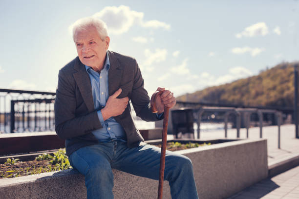 istock Elderly man win feeling sick because of chest pain 864316636