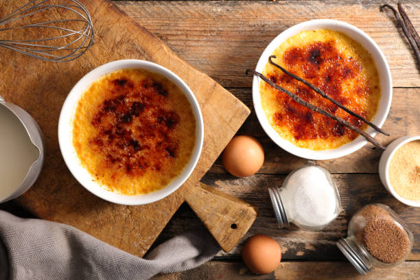 크림 브루리 - dessert ready to eat creme brulee food 뉴스 사진 이미지