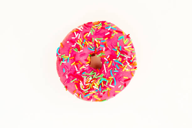 istock Colorful donut. Delicious food.  Flat lay, top view 864330642