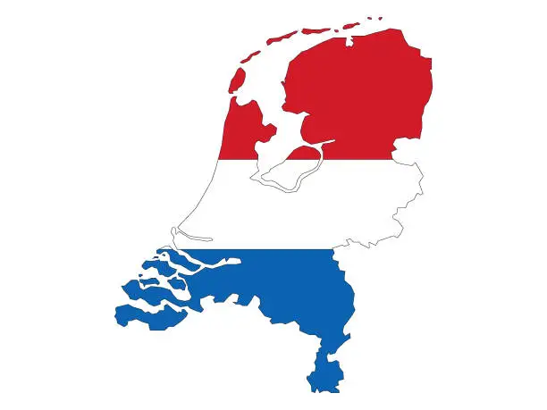 Vector illustration of Map of Netherlands