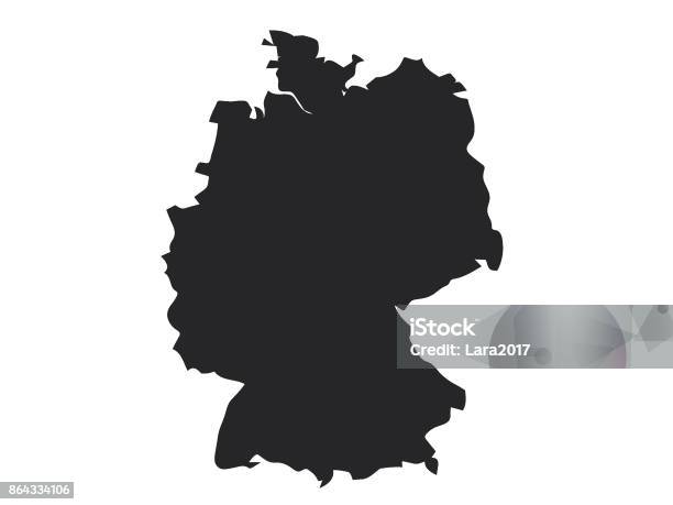 Mappa Della Germania - Immagini vettoriali stock e altre immagini di Carta geografica - Carta geografica, Vettoriale, Colore nero