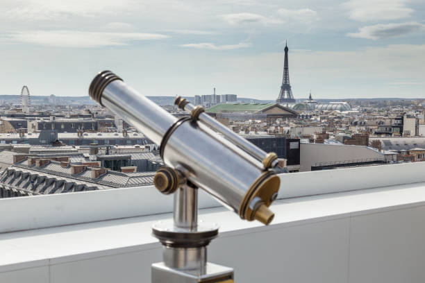 istock Binoculars telescope and view on Paris 864343004