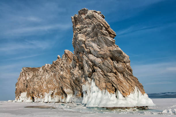 istock Frozen lake and rocks near the ice cave 864352456