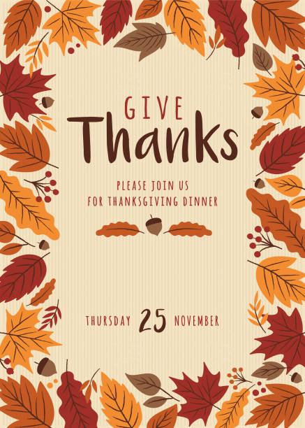 Thanksgiving invitation template. Thanksgiving invitation template. - Illustration fall backgrounds stock illustrations