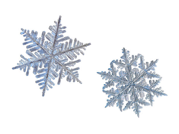 istock Two snowflakes isolated on white background 864374776