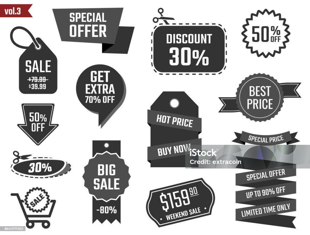 Discount Coupons Set Sale Banners Special Offer Labels Stock Illustration -  Download Image Now - iStock