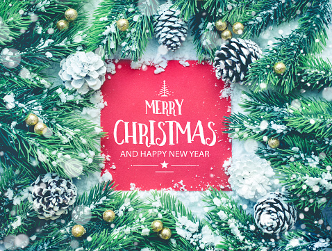 Merry christmas and happy new year ,typography,text with christmas ornament decoration design
