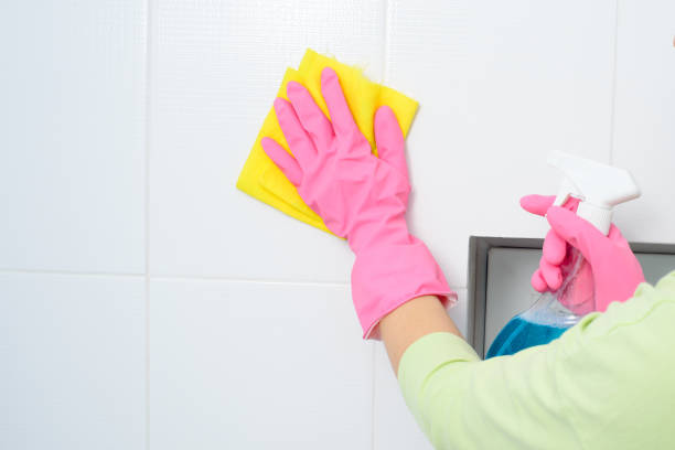 istock A woman cleaning bathroom at home 864388532