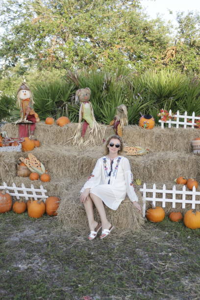 istock Fall decoration and woman. 864388590