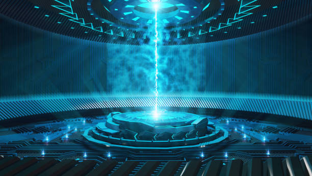 istock Abstract science fiction futuristic background 864403444