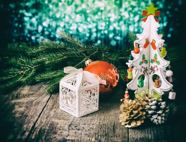 istock new years background with Christmas tree and toys 864405702