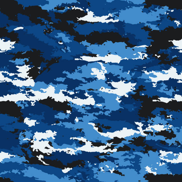 Camouflage Military Background Stock Illustration - Download Image Now -  Camouflage, Blue, Black Color - iStock