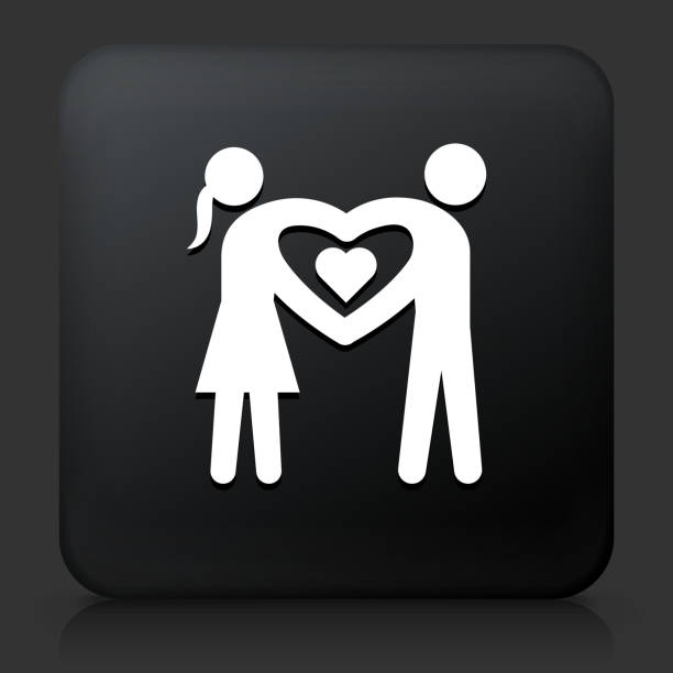 paar in liebe symbol - light effect black background love black stock-grafiken, -clipart, -cartoons und -symbole