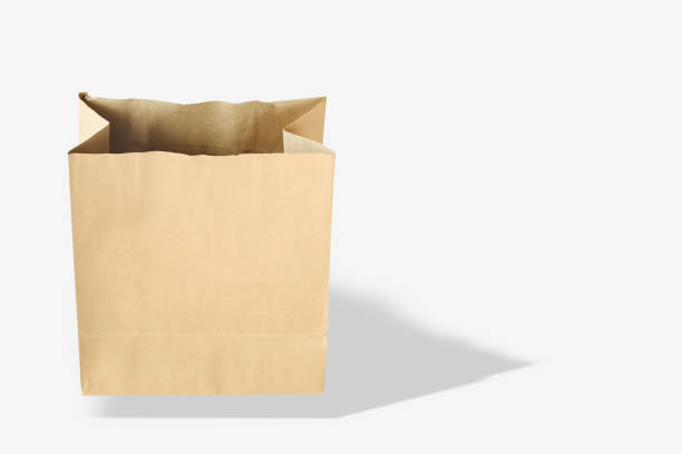 Brown paper bag stock photo