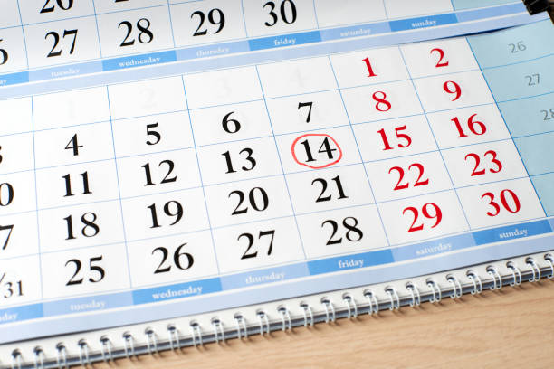 istock date on calendar is marked with red circle 864413132