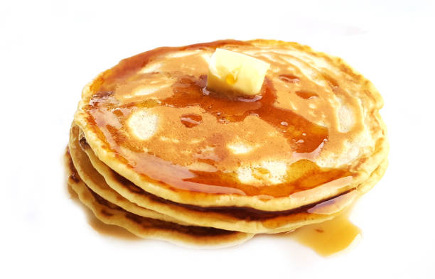 istock Homemade pancakes with butter and maple syrup 864416502