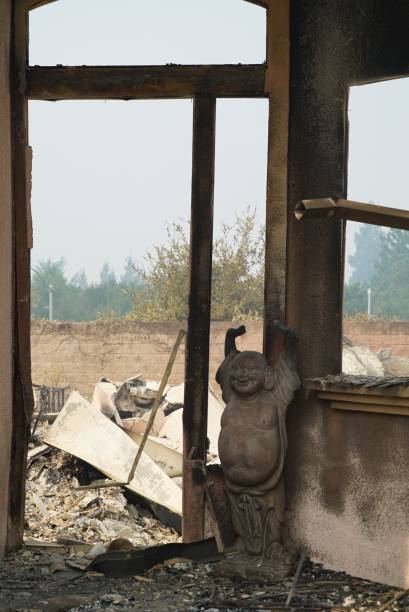 Santa Rosa Tubbs Fire Fountaingrove neighborhood devastation stock photo