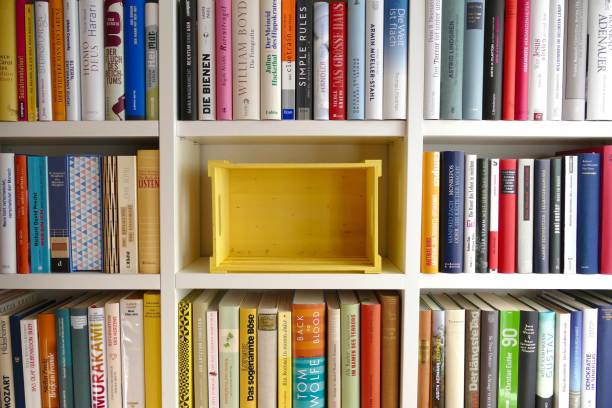 istock Organizing the Ibrary: full and empty shelves 864421828